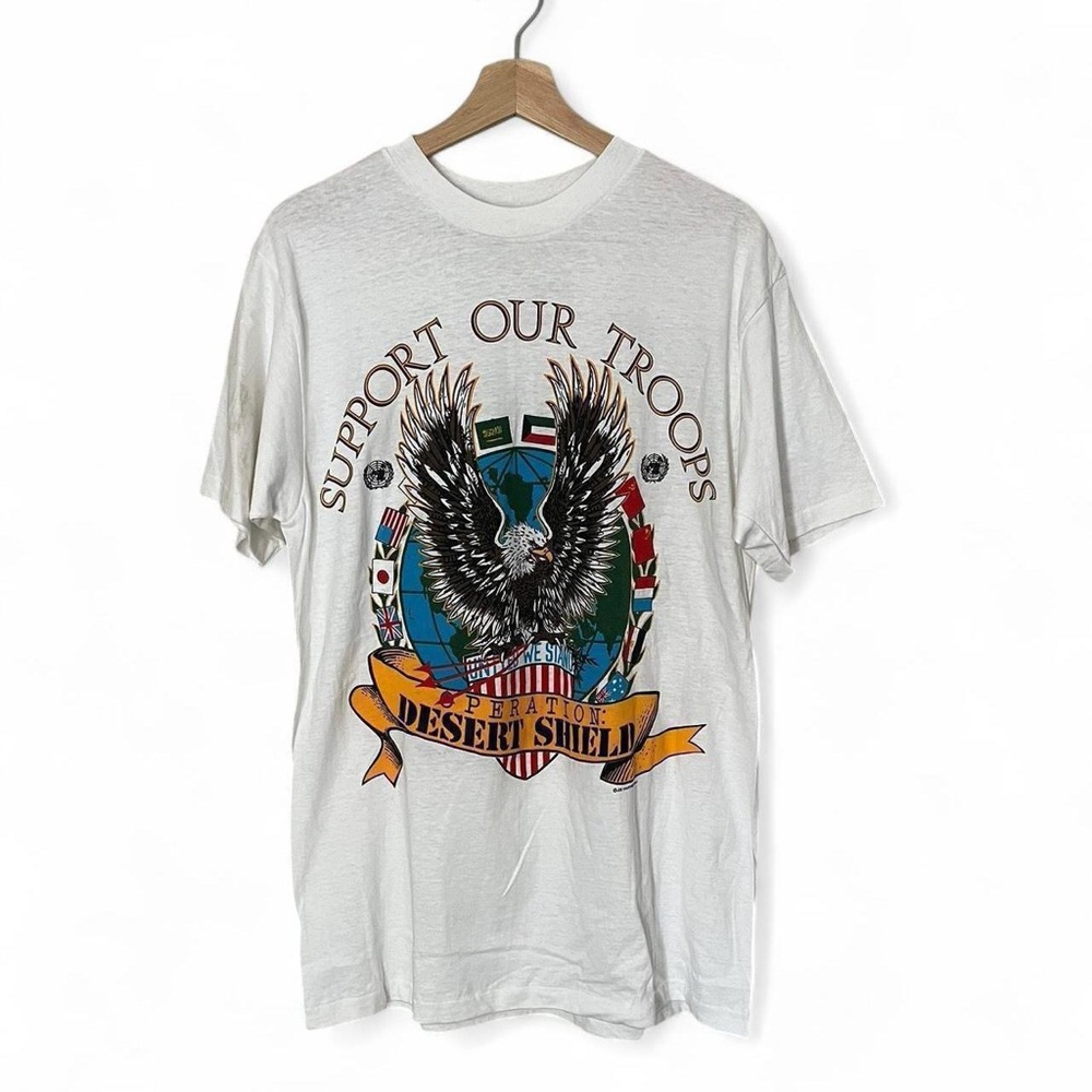 Desert Storm/Shield 1991 White Graphic T shirt